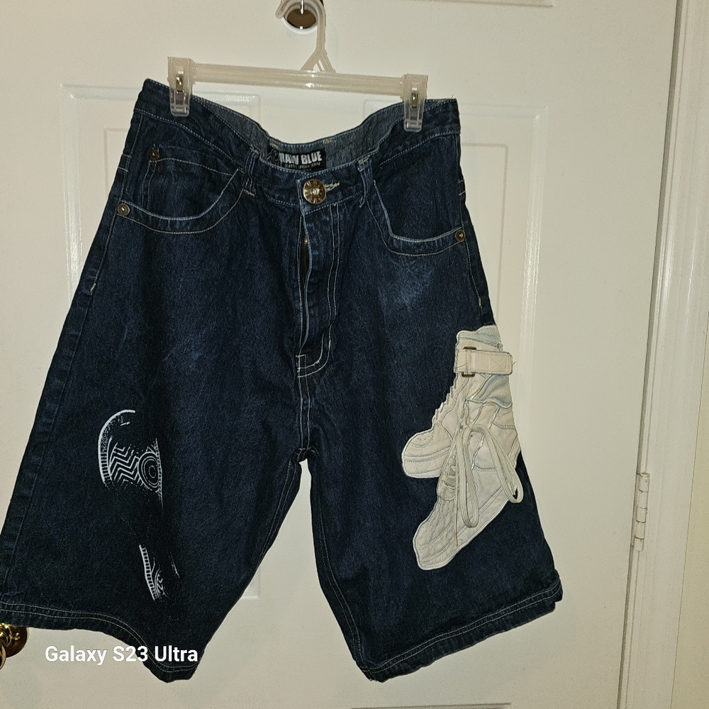 RARE Raw blue skateboard shorts - Picture 2 of 6